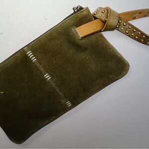 Cleo + Wolf wristlet olive bag